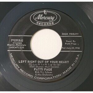 Patti Page 45 RPM Left Right Out Of Your Heart / Longing To Hold You Again VG